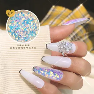 Korean gradient symphony chameleon glitter chunky nail powder for acrylic dipping powder art decoration