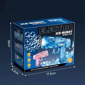 Pistolet à <span class=keywords><strong>bulles</strong></span> électrique transparent avec lumières, lanceur automatique de <span class=keywords><strong>bulles</strong></span> de savon pour fêtes estivales en extérieur - Product Image 6