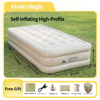 Matelas Gonflable Moderne en PVC de Haute Qualité avec Revêtement Floqué 40CM, Pliable, Léger, Extra-Épais, Pompe Électrique, Idéal pour Dortoir