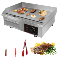 Plaque de cuisson électrique commerciale HUAZE 110V 3000W, 22 pouces, en acier inoxydable, avec arrêt automatique et double zone de cuisson