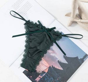 Women's Sexy Low-Rise G-<b>String</b> Thongs Underwear Lace Bow Available Large 3XL Sexy <b>Bikini</b> Stretch Briefs - Product Image 5