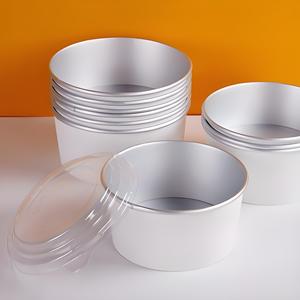 ชุดถาดเค้กอะลูมิเนียมทรงกลมพร้อมฝาใสสำหรับอบ - Product Image 1