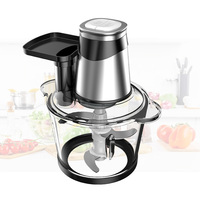 Penggiling Daging Listrik Multifungsi Stainless Steel & Kaca dengan Kapasitas 2L/3L, Mendukung Bahasa Prancis untuk Penggunaan Rumah Tangga & RV