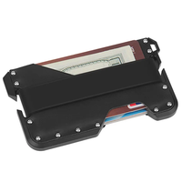 Sanchuan chine fournir RFID bouclier ouvre-bouteille hommes porte-cartes en métal portefeuille intelligent en cuir en alliage d'aluminium porte-carte