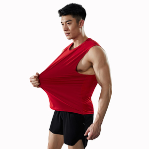 Camicia senza maniche traspirante <span class=keywords><strong>con</strong></span> ricamo <span class=keywords><strong>con</strong></span> logo personalizzato in Spandex <span class=keywords><strong>da</strong></span> palestra canottiere traspiranti <span class=keywords><strong>da</strong></span> <span class=keywords><strong>uomo</strong></span> - Product Image 1