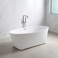 Baignoires en acrylique pour maison mobile, ovales modernes, autoportantes, avec robinet inclus, drain intégré, pour salle de bain intérieure, hôtel, villa, écologiques