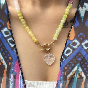 Collar Boho Hecho a Mano SongYi con Colgante <span class=keywords><strong>de</strong></span> Corazón <span class=keywords><strong>de</strong></span> Cristal Vibrante, Joyería Estética Y2K para <span class=keywords><strong>Mujeres</strong></span> Influencers - Product Image 4
