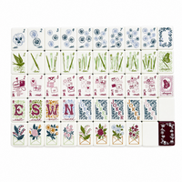 Tuiles de Mahjong Américain en Acrylique 3 Couches, Style Floral Chaleureux, 160 Pièces, Luxe, Gravées Double Face, Pliables, Écologiques, pour 2 à 4 Joueurs