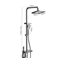 Système de douche thermostatique, 4 fonctions, affichage numérique LED, touches piano, ensemble de douche mural, mitigeur de salle de bain et pulvérisateur de bidet
