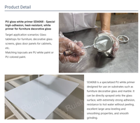 Primaire blanc pour adhérence verre-verre PU, à base d'huile 3K, application directe par pulvérisation, forte adhérence pour finition de meubles, dessus de table, portes d'armoires