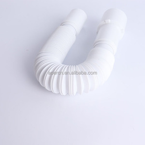 Sifón Universal Ajustable para Fregadero Doble de Cocina, de Plástico Blanco Moderno, Pulido, para Lavabo - Product Image 5