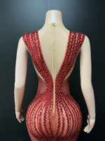 Robe de soirée longue sans manches à sequins pour femme Novance Y5548, idéale pour les fêtes, vente en gros et dropshipping