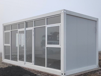Casa Contenedor Prefabricada Moderna, Transpirable, Rectangular, de Panel Sándwich, de Ensamblaje Rápido, con Acabado Completo y Sala de Estar Desmontable