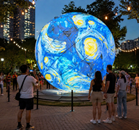 Lune gonflable personnalisée style Van Gogh pour la décoration de festivals, les activités de vacances, les publicités commerciales
