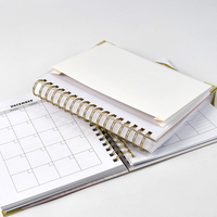 Journal de réunion d'affaires personnalisé A5 de haute qualité avec spirale, planificateur avec bande élastique, livre de journal, impression reliée