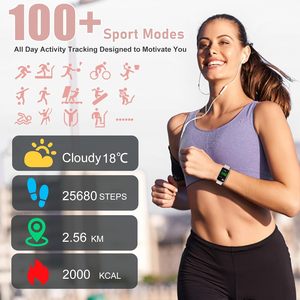 Bakoor Fitness Tracker Montre connectée étanche IP68 avec écran HD de 1,47 pouces, moniteur de fréquence cardiaque et de sommeil pour femmes, rose - Product Image 4