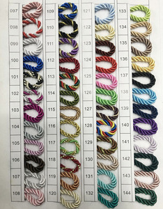 3 Ply Twist Drawstring Multicolored Gold Metallic Satin Twisted <strong>Cord</strong> 5mm Wrapped Silky Rayon <strong>Silk</strong> Braid Thread Rope <strong>Cords</strong> - Product Image 5