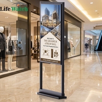 Écran publicitaire LCD double face haute luminosité 32 pouces avec WIFI et Android OS, 3000 nits, affichage en vitrine pour les bijouteries