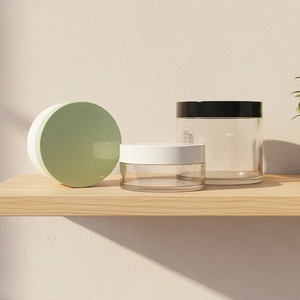 Private Label 8oz 200g 300ml Frosted Cosmetic Body Care Butter Jars <b>Scrub</b> Hair Care Clear PET Plastic Screw <b>Cap</b> Custom Logo - Product Image 1