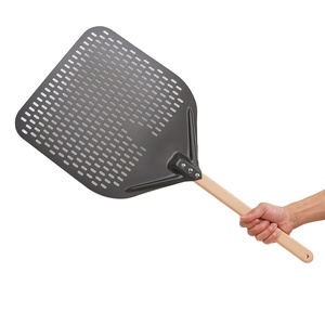 <span class=keywords><strong>Pelle</strong></span> à <span class=keywords><strong>pizza</strong></span> en acier inoxydable perforé avec manche en bois détachable, rectangulaire, professionnelle, en métal, compatible lave-vaisselle, pour retourner la <span class=keywords><strong>pizza</strong></span> - Product Image 1