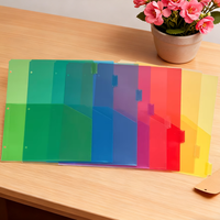 Protège-documents multicolores en PP transparent à double pochette pour carnet à feuilles mobiles, inserts de protection de papier A4 pour classeur à anneaux