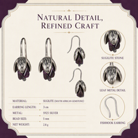 Boucles d'oreilles pendantes vintage en argent 925 avec pendentif en sugilite naturelle violette pour femmes, vente en gros de bijoux fins