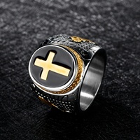 Bague dorée de jésus pour homme, en argent, nouvelle mode inspiré de la croix, design personnalisé, Diy, accessoire masculin