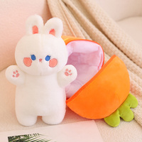Nuevo patrón gran oferta 2 en 1 almohada de peluche de animales de peluche transformación divertida zanahoria conejito juguetes de peluche para niños