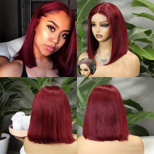 Perruques Bob en cheveux humains brésiliens doublement étirés FH 12 pouces # Perruques vietnamiennes brutes 99j lisses avec dentelle frontale 4x4 - Product Image 5