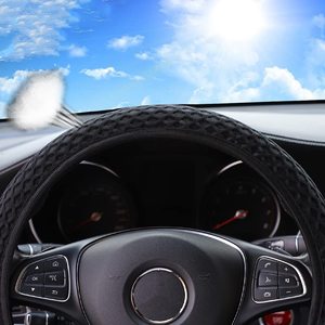 Housse de direction cousue <span class=keywords><strong>à</strong></span> la main respirante serrée antidérapante sans anneau Style élastique couverture de <span class=keywords><strong>volant</strong></span> de voiture ajustement universel pour la plupart des voitures - Product Image 5