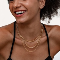 Collier en acier inoxydable torsadé à trois couches, motif os de serpent, style européen et américain, pour femmes, vente en gros transfrontalière AFXSION