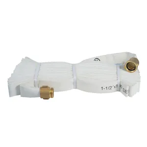 White PVC Rubber lined Oil Proof Fire Hose UL Fire Fighting Pipes Fire Protection System Light Weight Cotton Canvas