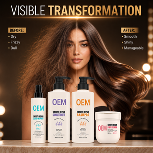 Private Label Smooth Repair Hair Care Set Keratin Shampoo Conditioner Hair Mask Leave In <b>Spray</b> for Damaged Dry Frizzy Hair - Product Image 1