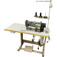 Machine à coudre industrielle informatisée robuste à double aiguille et double point pour cuir et tissus plats, modèle RN-4420D1