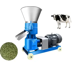 Hot sale 300--800kg/h home use Animal poltry Feed pelleting plant pellet mill press granulator