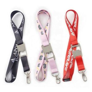 Anime Themed Eco-Friendly <b>Polyester</b> <b>Lanyard</b> Bottle Opener Custom Logo Via Silk Screen Printing for Mobile Phone Keychain Strap - Product Image 1
