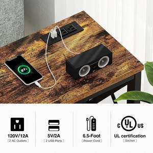 Computer Desk Sofa <strong>Table</strong> <strong>with</strong> Charging Station, 3 Tier <strong>Narrow</strong> <strong>Console</strong> <strong>Table</strong> <strong>with</strong> <strong>Storage</strong> Shelf and Power Outlet - Product Image 5