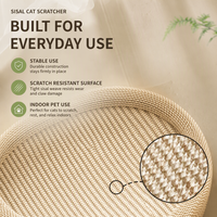 Grattoir à chat en sisal, panier ovale, lit intégré, jouet durable pour aiguiser les griffes pour chats d'intérieur