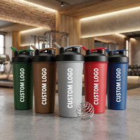 Bouteille de shaker de sport personnalisée 600 ml 400 ml pour la gym, sans BPA, gourde de sport, shaker à protéines, tasse mélangeuse anti-fuite en PP