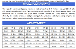 Automatic Commercial Fruit <b>Vegetable</b> Cassava Peel Small Ginger Sweet Small Potato <b>Brush</b> Wash Carrot Potato Washing Machine - Product Image 6