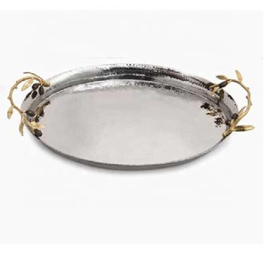 Bandeja de Servicio de Acero Inoxidable Grabada en Relieve Directo de Fábrica, Bandeja para Chocolate, Bodas, Fiestas, Eventos, Bandeja de Almacenamiento y Servicio Más Vendida - Product Image 3