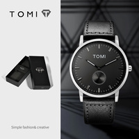 Montres à quartz romantiques pour couples TOMI T072 T073, boîtier en alliage de luxe, bracelet en cuir, montre pour cadeau, montres pour amoureux, montres pour affaires