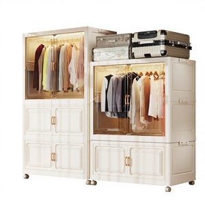 Armadio per la conservazione di vestiti per neonati e bambini, extra large, rinforzato, semplice, per <span class=keywords><strong>camera</strong></span> <span class=keywords><strong>da</strong></span> <span class=keywords><strong>letto</strong></span>, con ruote, per snack e giocattoli - Product Image 1