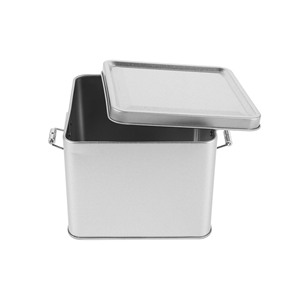 Boîte en <span class=keywords><strong>métal</strong></span> vide carrée vide bon marché de couleur bleue pour biscuits, bonbons et chocolat avec boucle - Product Image 4