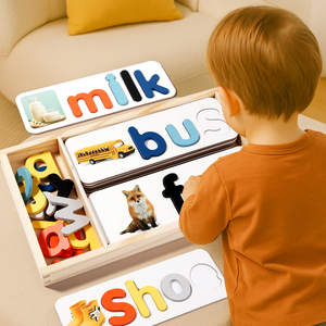 Juego de Rompecabezas de Madera para Deletrear Palabras para Niños de 3, 4, 5 y 6 Años para Construir Palabras CVC que Estimulan la Capacidad de Lectura Temprana - Product Image 3