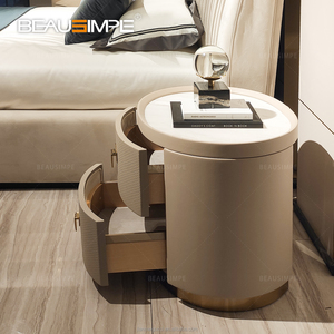 आधुनिक लक्जरी इतालवी रानी/राजा आकार बेडरूम फर्नीचर सेट अप-होल्स्टर्ड बेडफ्रेम शाही डिजाइन मालिश सुविधा मखमल कपड़े बिस्तर - Product Image 5