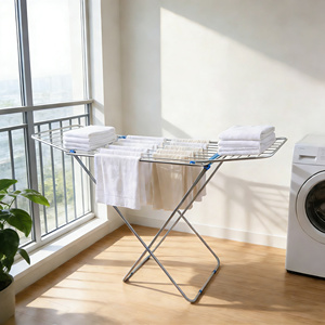 Stendibiancheria Pieghevole in Alluminio con Ali, Grande Capacità, Autoportante, Multiuso, a Singolo Livello - Product Image 1