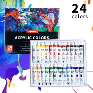 Ensemble de peinture acrylique professionnelle pour artistes, 12 ml, 24 couleurs, peinture DIY pour enfants et adultes, peintures acryliques de haute qualité, toile et papier - Product Image 6