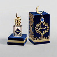 Bouteille d'huile de parfum vide de qualité de luxe de 50ml, logo gratuit personnalisable, boîte d'emballage en papier de style arabe créatif, boîte-cadeau en relief