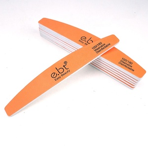 Benutzer definiertes Logo Half Moon <span class=keywords><strong>Zera</strong></span> Hochwertige Orange Emery Board Professional 80/80 Nagel feile 100/180 - Product Image 3